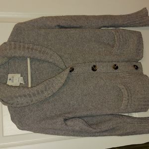 Aerie grey button down cardigan sweater with front pockets Large